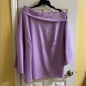 Lavender Elloqui Wide Collar Blouse